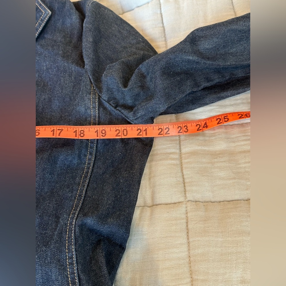 Land’s End Double Breasted fitted denim blazer jacket new without tags size 14 - Picture 12 of 15